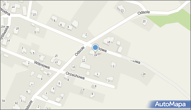 Hecznarowice, Odsole, 14, mapa Hecznarowice