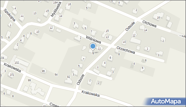 Hecznarowice, Odsole, 9, mapa Hecznarowice