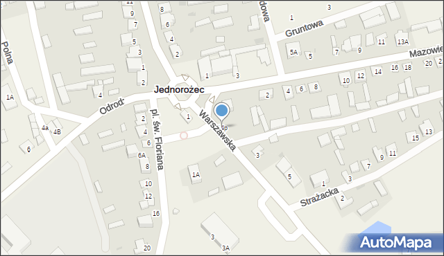 Jednorożec, Odrodzenia, 14p, mapa Jednorożec