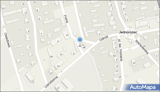 Jednorożec, Odrodzenia, 4a, mapa Jednorożec