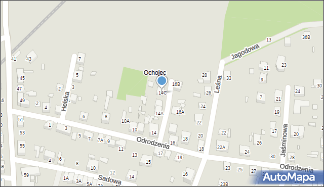 Katowice, Odrodzenia, 14C, mapa Katowic