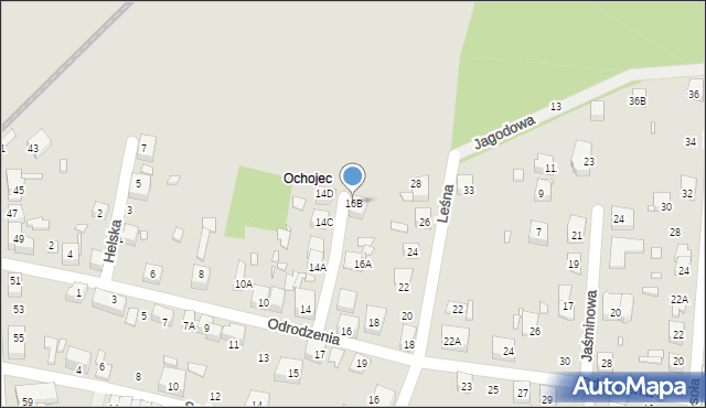 Katowice, Odrodzenia, 16B, mapa Katowic