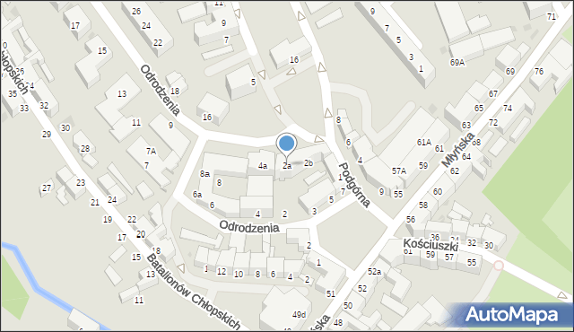 Koszalin, Odrodzenia, 2a, mapa Koszalina