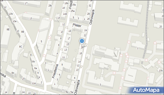 Kraków, Odrowąża Iwo, 18, mapa Krakowa