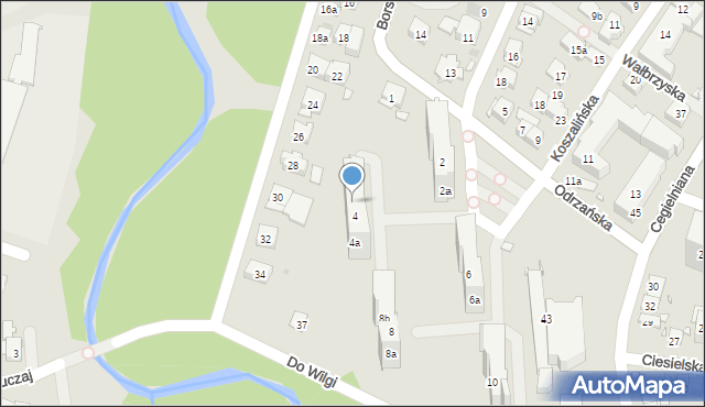 Kraków, Odrzańska, 4b, mapa Krakowa