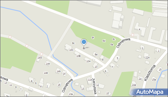 Kraków, Odmętowa, 8b, mapa Krakowa