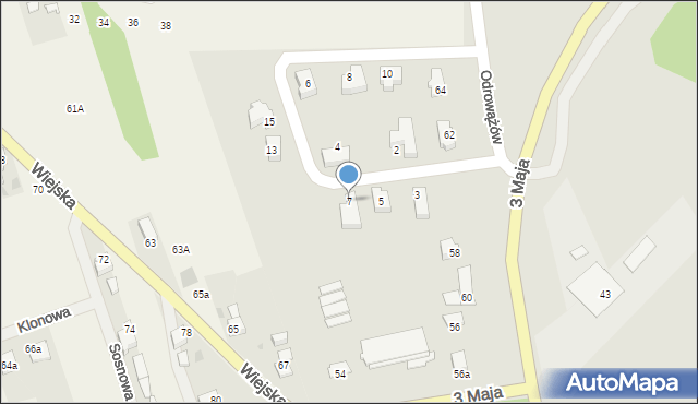 Krapkowice, Odrowążów, 7, mapa Krapkowice