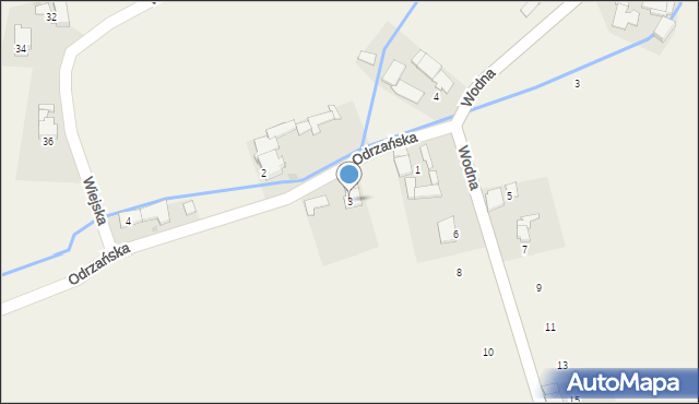 Krępna, Odrzańska, 3, mapa Krępna