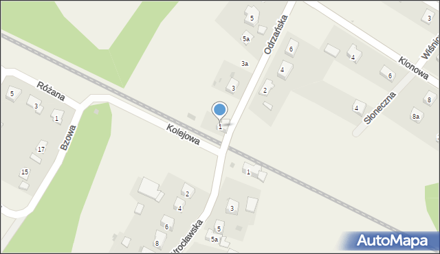 Księginice, Odrzańska, 1, mapa Księginice