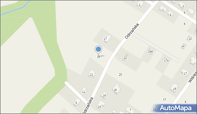 Księginice, Odrzańska, 15, mapa Księginice