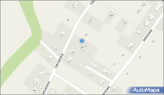 Księginice, Odrzańska, 18, mapa Księginice