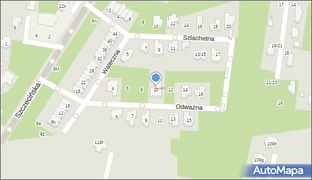 Łódź, Odważna, 10, mapa Łodzi