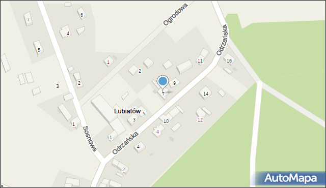 Lubiatów, Odrzańska, 7, mapa Lubiatów