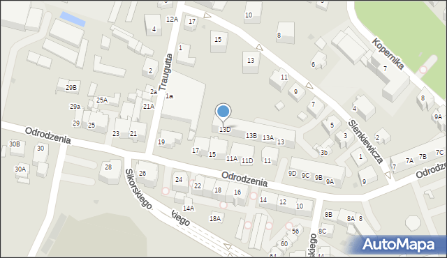 Lubin, Odrodzenia, 13D, mapa Lubin