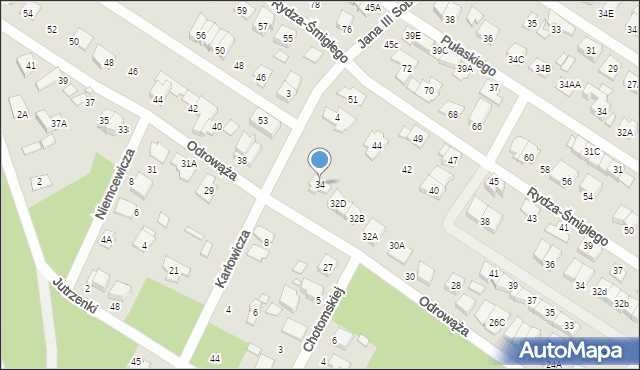 Marki, Odrowąża, 34, mapa Marki