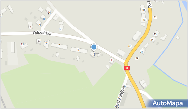 Mieszkowice, Odrzańska, 3, mapa Mieszkowice