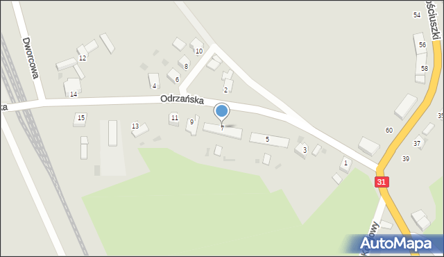 Mieszkowice, Odrzańska, 7, mapa Mieszkowice