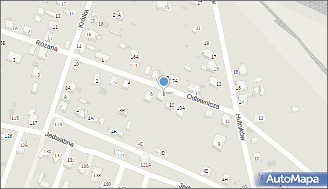 Myszków, Odlewnicza, 8, mapa Myszków