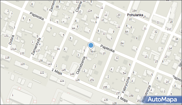 Myszków, Odrodzenia, 6A, mapa Myszków