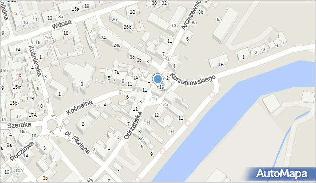 Nowa Sól, Odrzańska, 17, mapa Nowa Sól