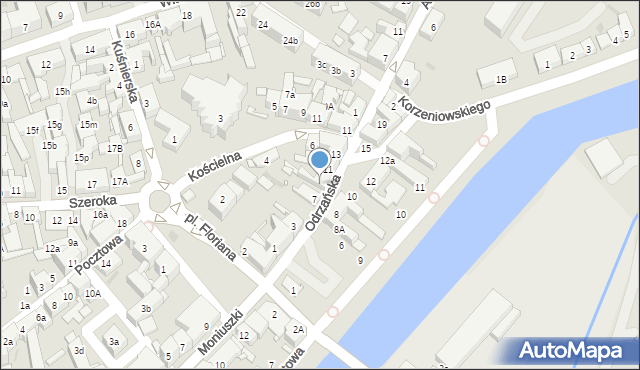 Nowa Sól, Odrzańska, 9, mapa Nowa Sól