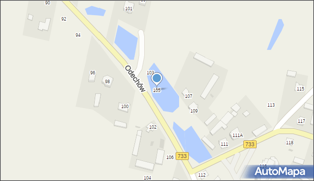 Odechów, Odechów, 105, mapa Odechów