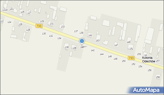 Odechów, Odechów, 140, mapa Odechów