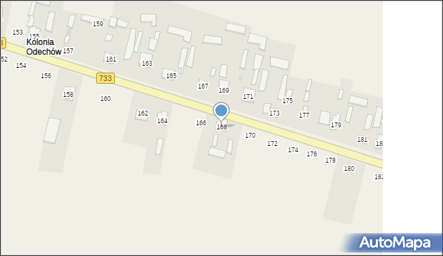 Odechów, Odechów, 168, mapa Odechów