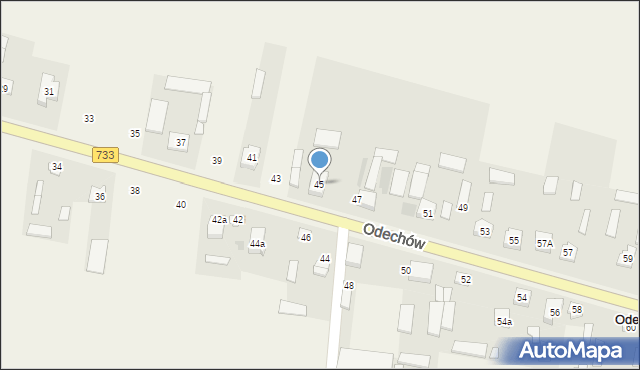 Odechów, Odechów, 45, mapa Odechów