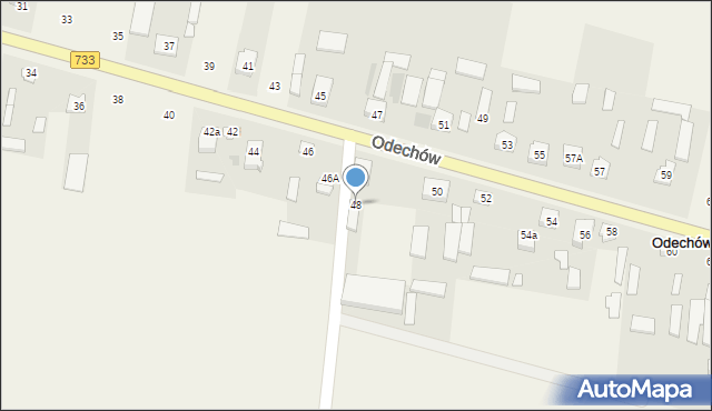 Odechów, Odechów, 48, mapa Odechów