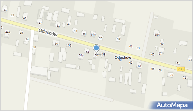 Odechów, Odechów, 56, mapa Odechów