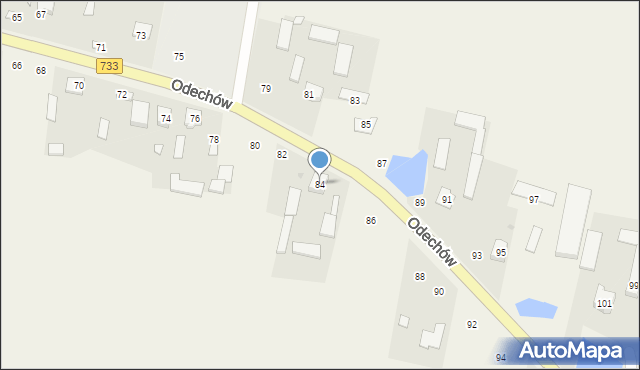 Odechów, Odechów, 84, mapa Odechów