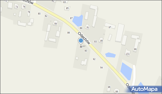 Odechów, Odechów, 88, mapa Odechów