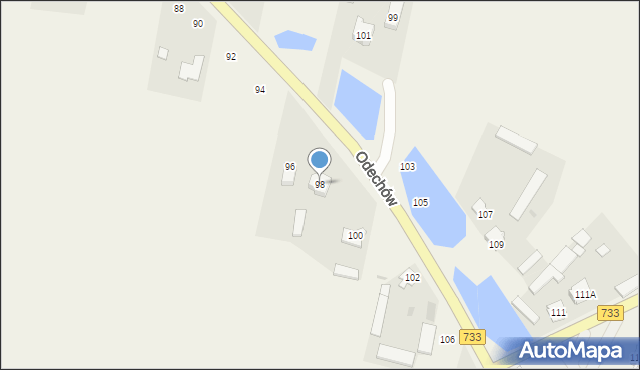 Odechów, Odechów, 98, mapa Odechów