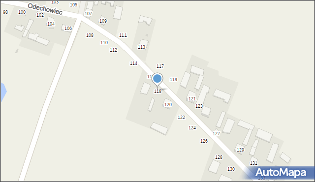 Odechowiec, Odechowiec, 118, mapa Odechowiec