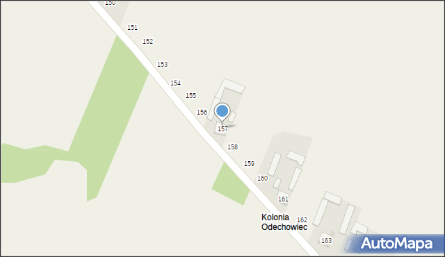 Odechowiec, Odechowiec, 157, mapa Odechowiec