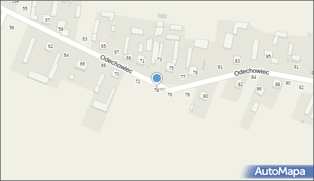 Odechowiec, Odechowiec, 74, mapa Odechowiec