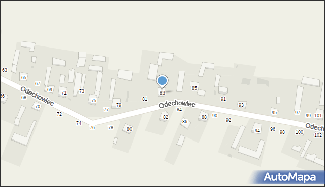 Odechowiec, Odechowiec, 83, mapa Odechowiec