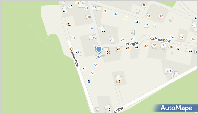 Odmuchów, Odmuchów, 52, mapa Odmuchów
