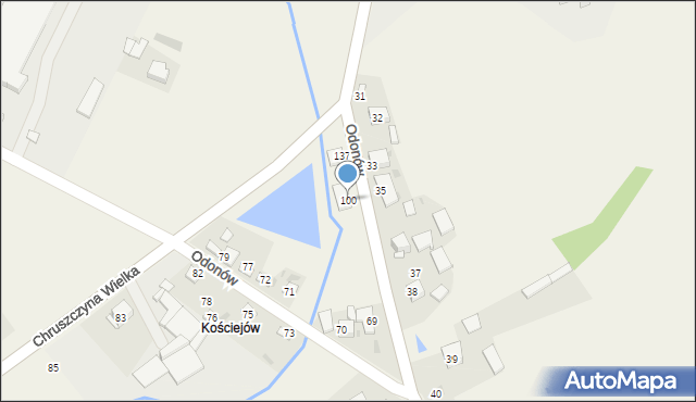Odonów, Odonów, 100, mapa Odonów