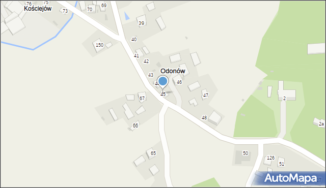 Odonów, Odonów, 45, mapa Odonów