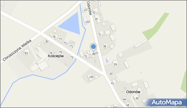 Odonów, Odonów, 69, mapa Odonów