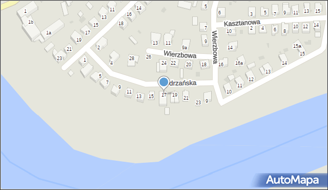 Oława, Odrzańska, 17, mapa Oława