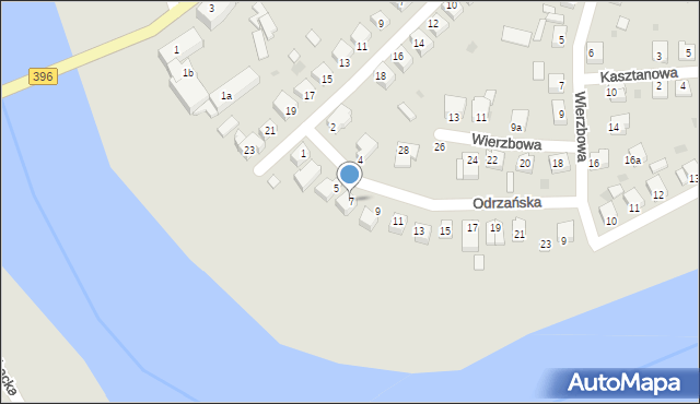 Oława, Odrzańska, 7, mapa Oława