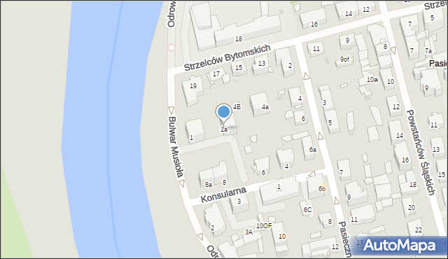 Opole, Odrowążów, 1a, mapa Opola