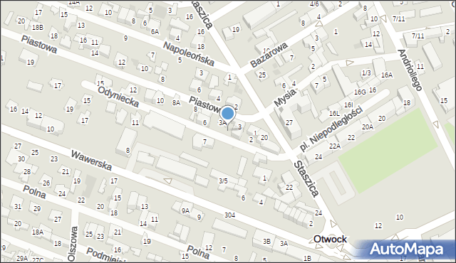 Otwock, Odyniecka, 4, mapa Otwock