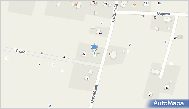 Paniowice, Odrzańska, 4, mapa Paniowice