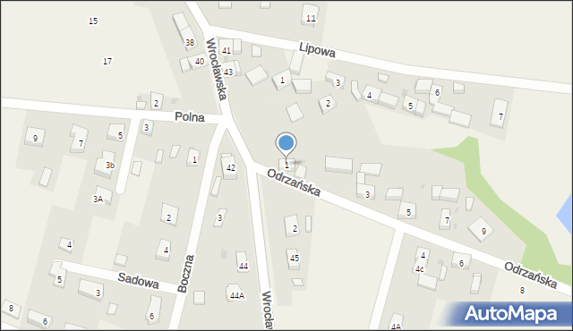 Pisarzowice, Odrzańska, 1, mapa Pisarzowice