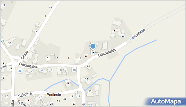 Podlesie, Odrzańska, 15, mapa Podlesie