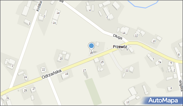 Przewóz, Odrzańska, 18, mapa Przewóz